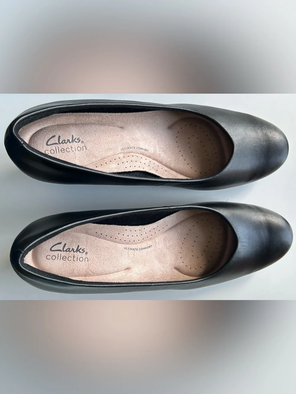 Clark’s Collection Black Leather Wedge Pumps Size 11